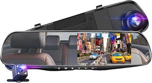 ESPEJO RETROVISOR UNIVERSAL CON DOBLE CÁMARA HD